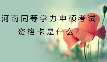 河南同等学力申硕考试资格卡是什么?