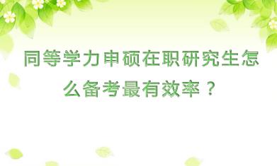 同等学力申硕在职研究生怎么备考最有效率？