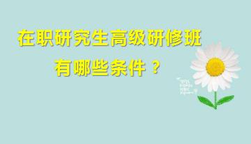 在职研究生高级研修班有哪些条件？