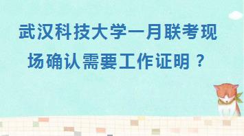 武汉科技大学一月联考现场确认需要工作证明吗？