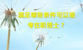 满足哪些条件可以报考在职博士？