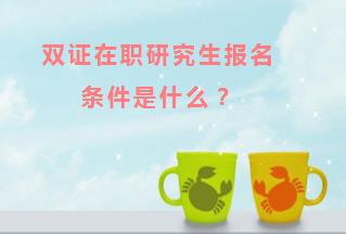 双证在职研究生报名条件是什么？